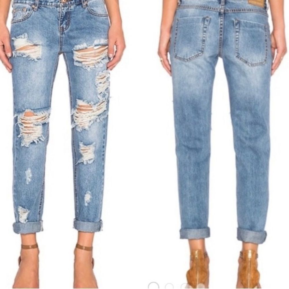 One Teaspoon 100% Cotton Destroyed Awesome Baggies - Size 25